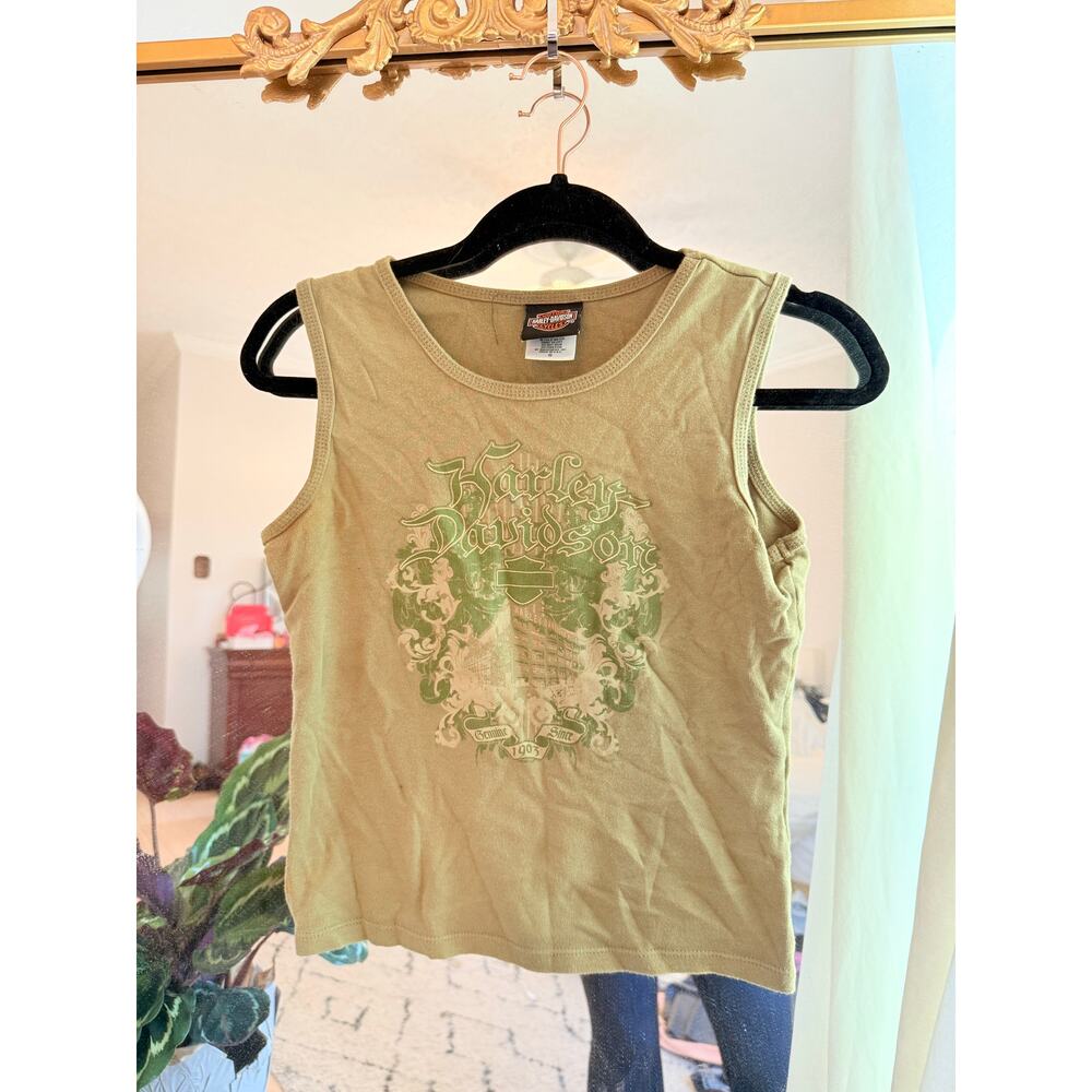 Vintage Green Harley Tank Small